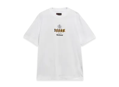 Barbour x BARACUTA Vinyl Logo T-shirt (Oversized Fit) "White"