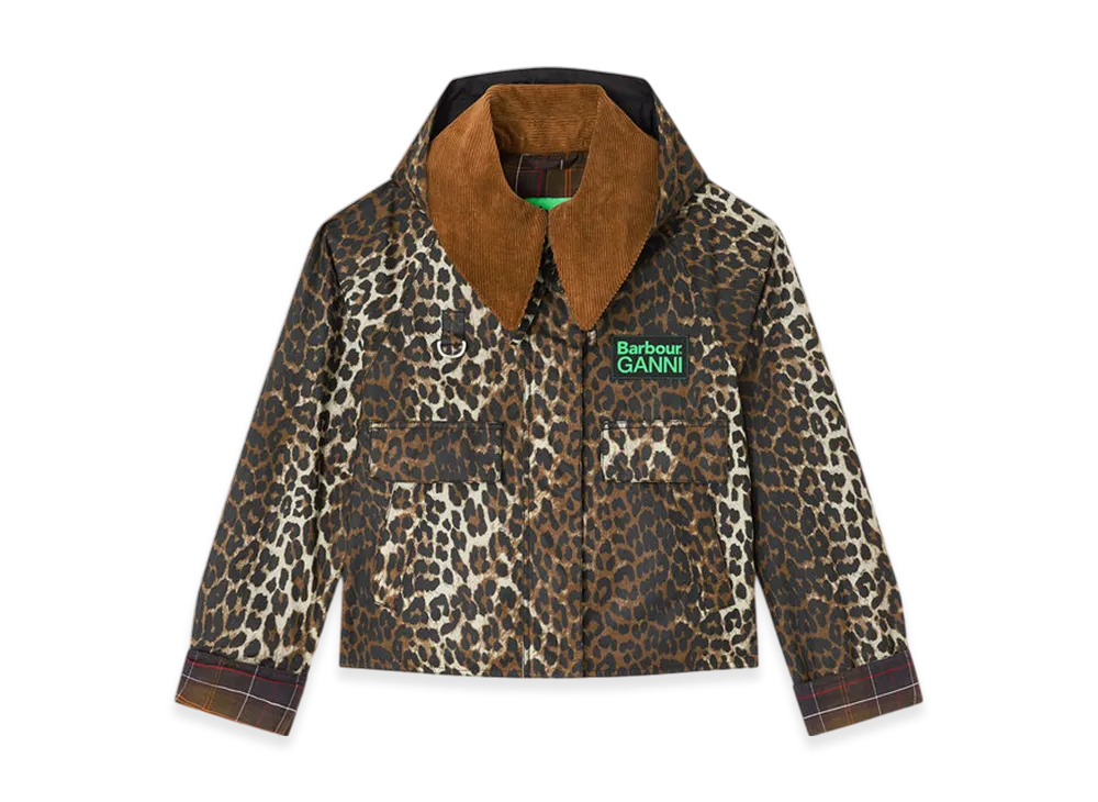 Barbour x GANNI Short Wax Jacket "Leopard"