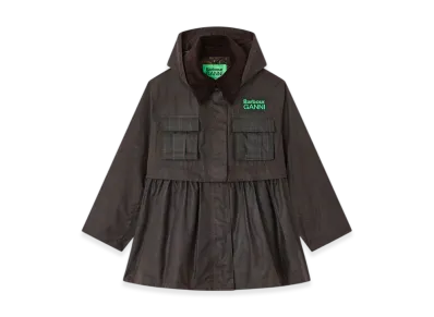 Barbour x GANNI Peplum Wax Jacket "Dark Green"