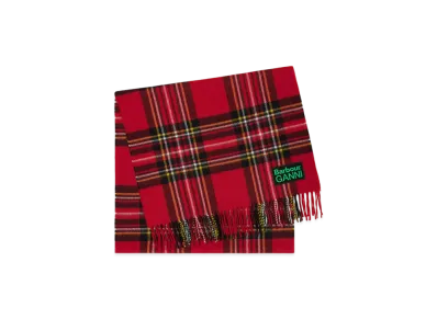 Barbour x GANNI Wool Scarf "Fiery Red"
