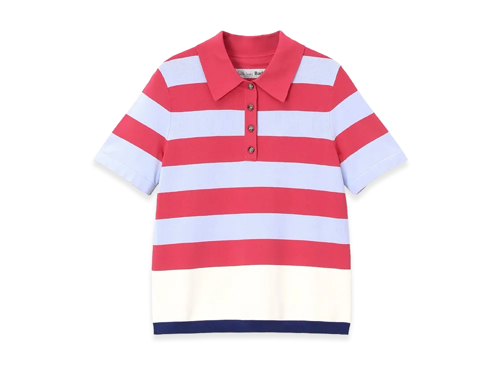 Barbour x Paul Smith Women's Felton Knitted Polo Shirt "Cherry"