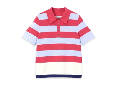 Barbour x Paul Smith Women's Felton Knitted Polo Shirt "Cherry"