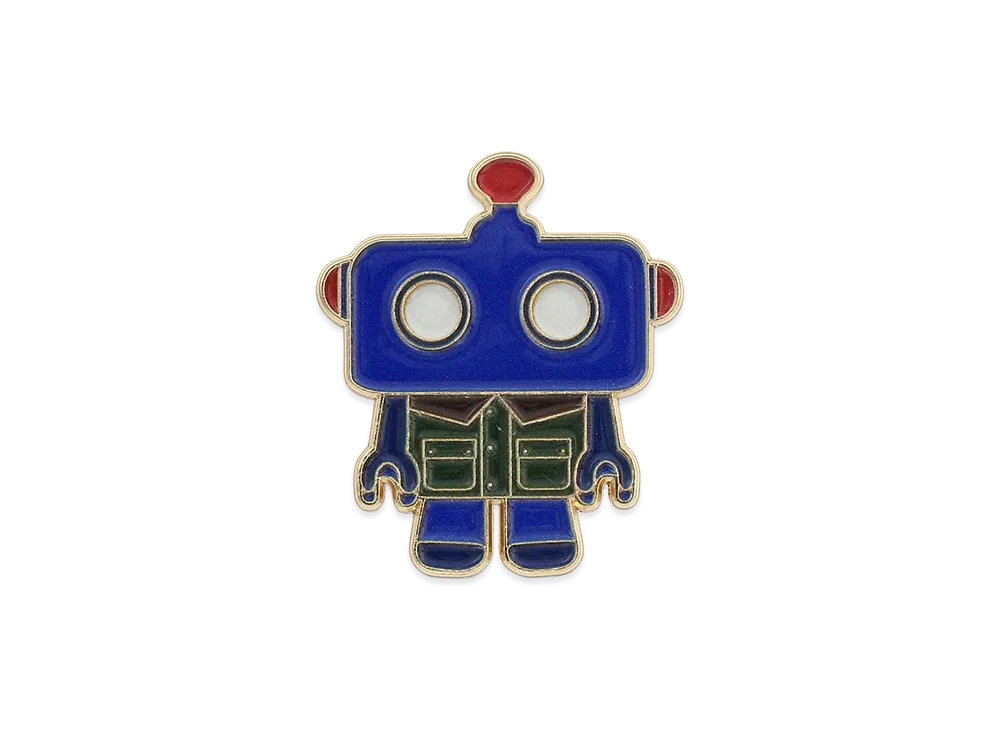 Barbour x Paul Smith Robot Pin Badge "Blue"