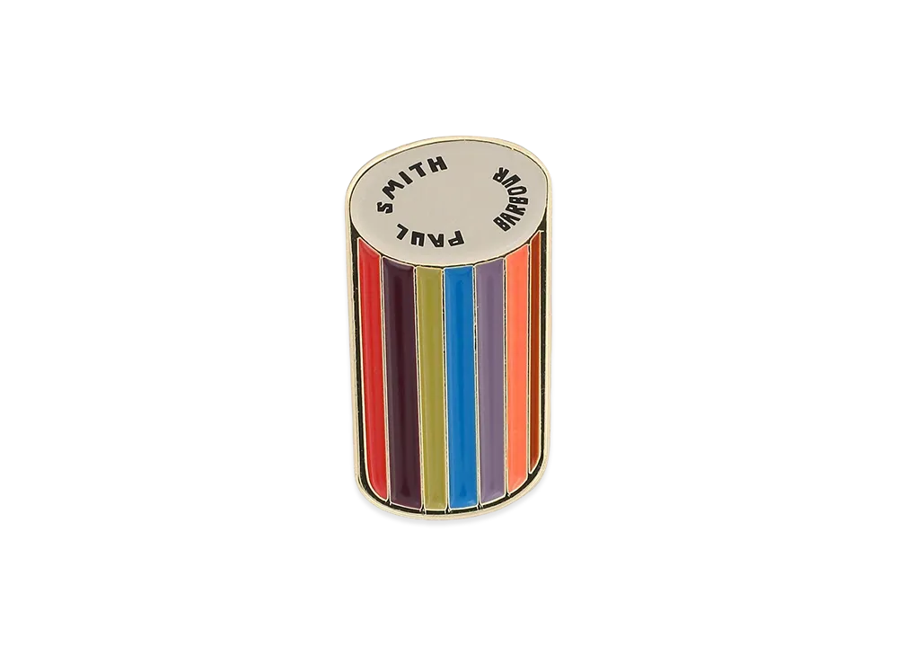 Barbour x Paul Smith Log Wood Pin Badge "Multi"