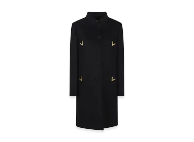 Valentino Women's Cappotto Cn V Metallo Solid Compact Drap "Black"
