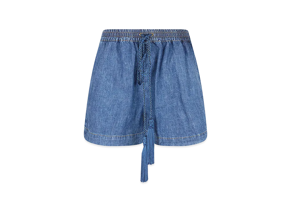 Valentino Women's Short Denim Solid Chambray Blu Medio "Medium"