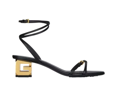 GIVENCHY Women's G Cube Sandals In Leather "Black"