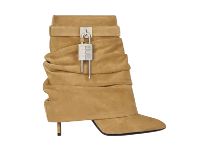 GIVENCHY Women's Shark Lock Stiletto Ankle Boots In Suede "Hazel"