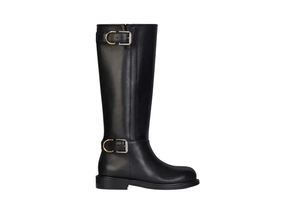 GIVENCHY Women's Voyou Flat Boots In Leather "Black"