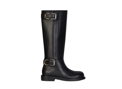 GIVENCHY Women's Voyou Flat Boots In Leather "Black"