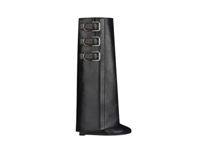 GIVENCHY Women's Shark Lock Buckles Boots In Leather "Black"