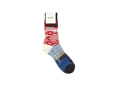 BEAMS Multi-Jacquard Socks "Chacoal"