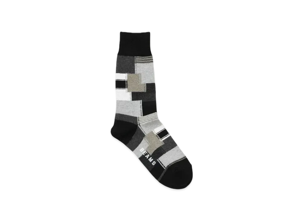 BEAMS Patchwork Socks "Black"