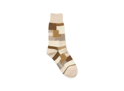 BEAMS Patchwork Socks "Beige"