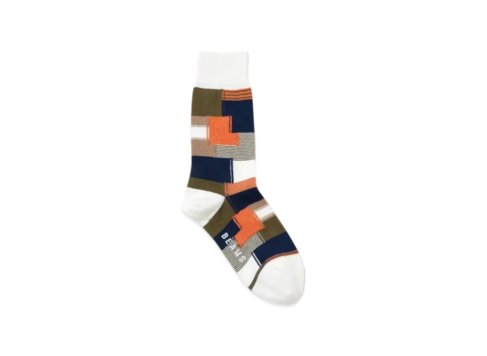 BEAMS Patchwork Socks "OffWhite"