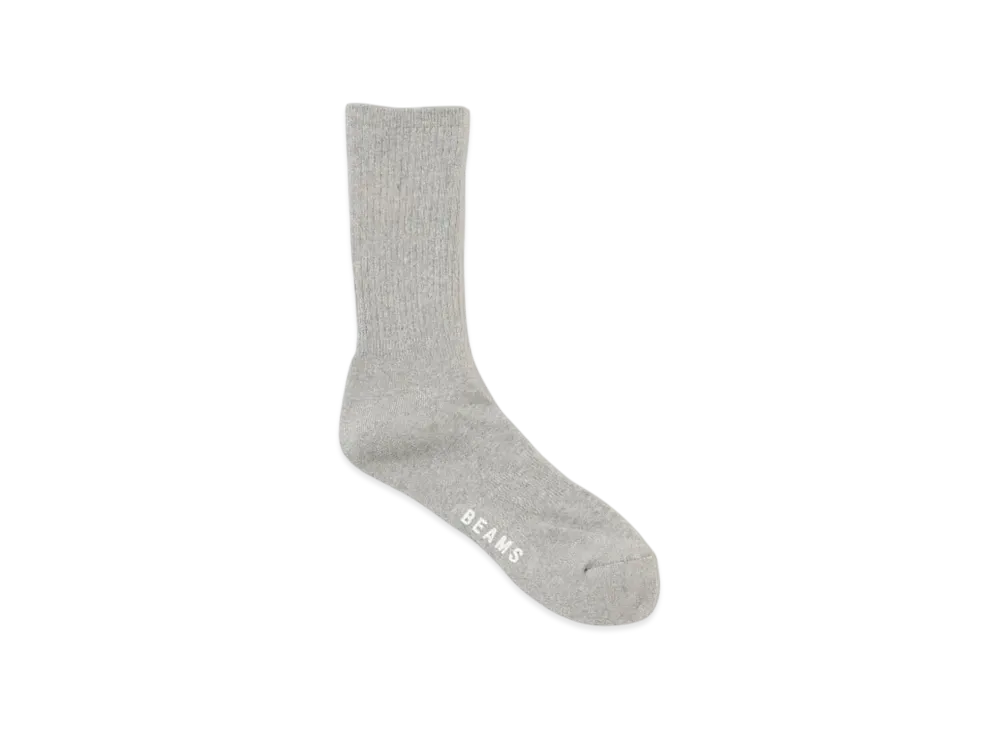 BEAMS Pile Tapered Crew Socks "Gray"