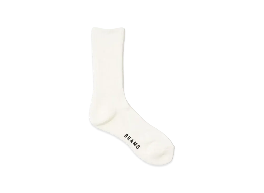 BEAMS Pile Tapered Crew Socks "OffWhite"
