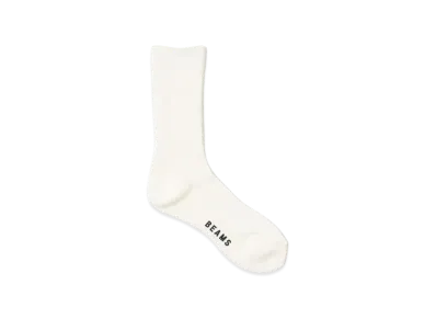 BEAMS Pile Tapered Crew Socks "OffWhite"