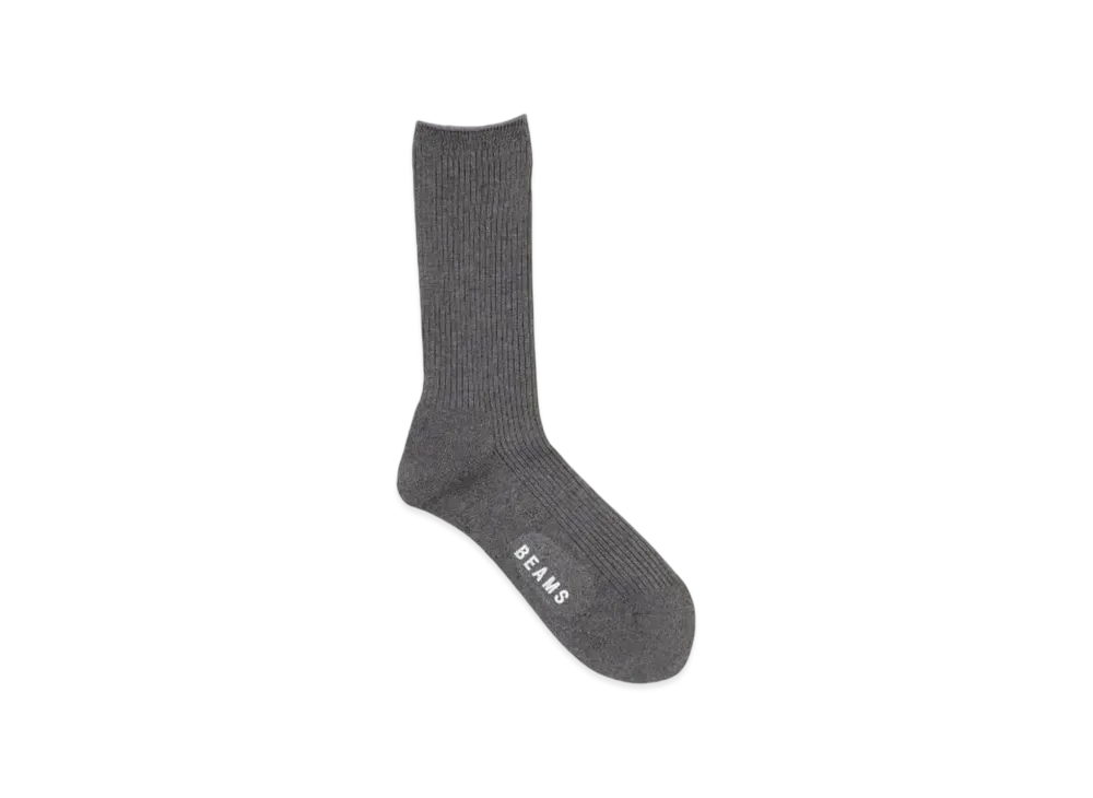 BEAMS Ribbed Pile Socks "DarkGray"
