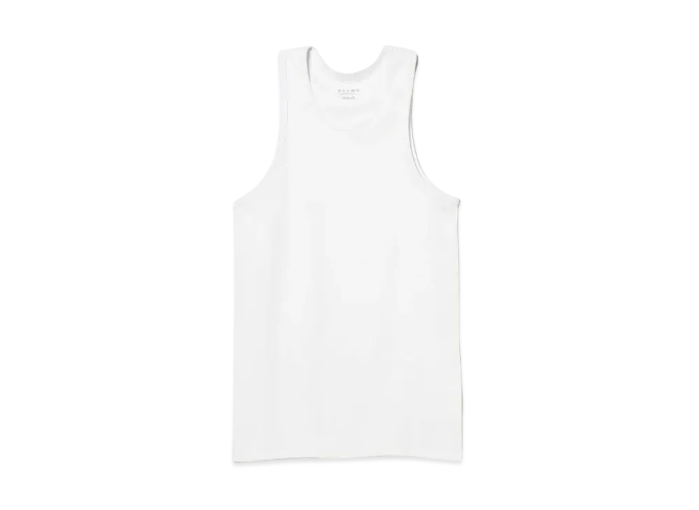 BEAMS Ribbed Tank Top "White"