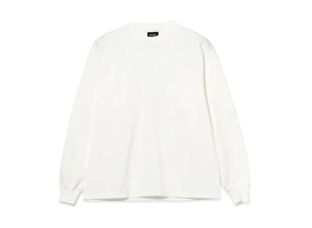 BEAMS Cotton Jersey Long Sleeve Tee "White"