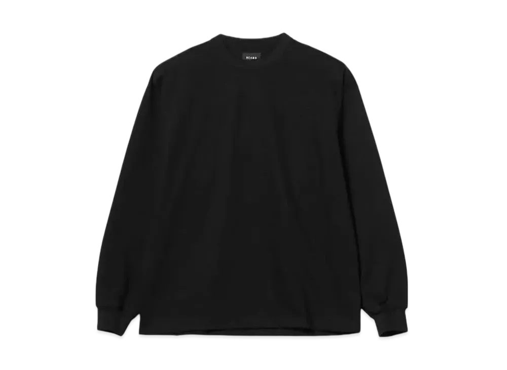 BEAMS Cotton Jersey Long Sleeve Tee "Black"