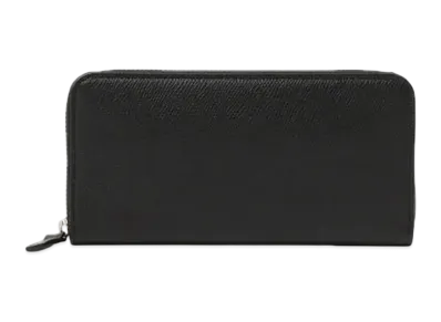 BEAMS Embossed Leather Long Wallet "Black"