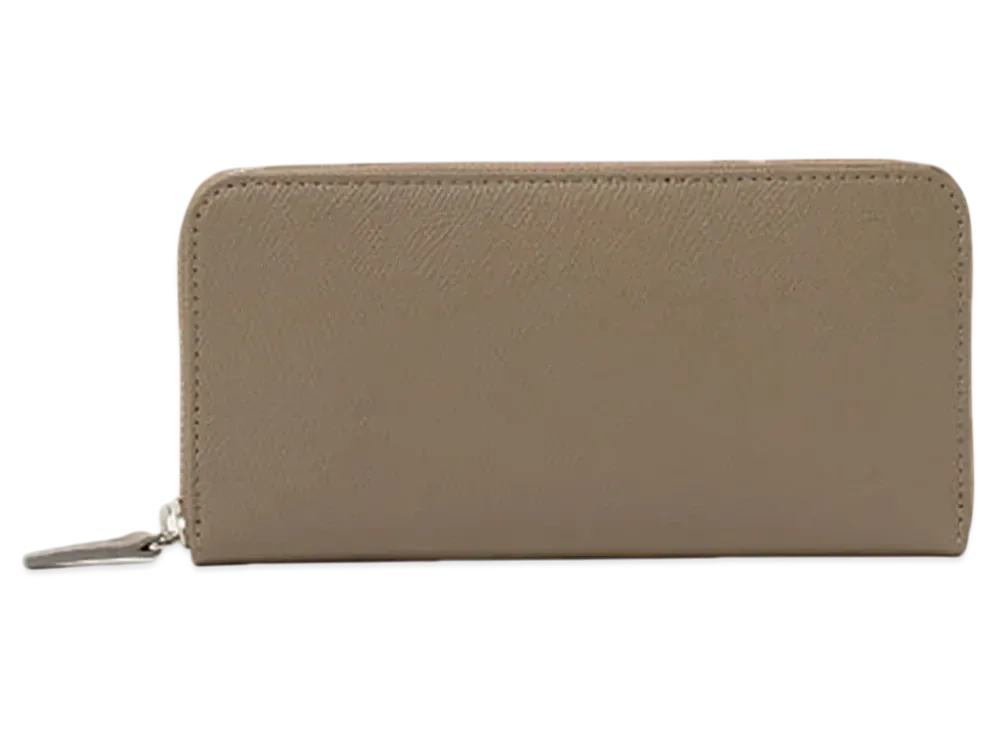 BEAMS Embossed Leather Long Wallet "Graige"