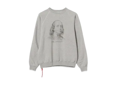 BEAMS Money Men Print Crew Neck Sweats "Gray"