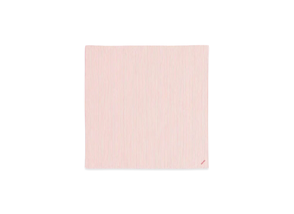 BEAMS Tetoron Cotton Striped Handkerchief "Red"