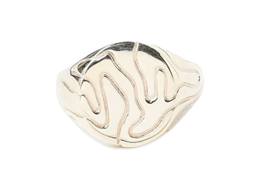 BEAMS FUTURE ARCHIVE x Octi Globe Signet Ring "Silver"