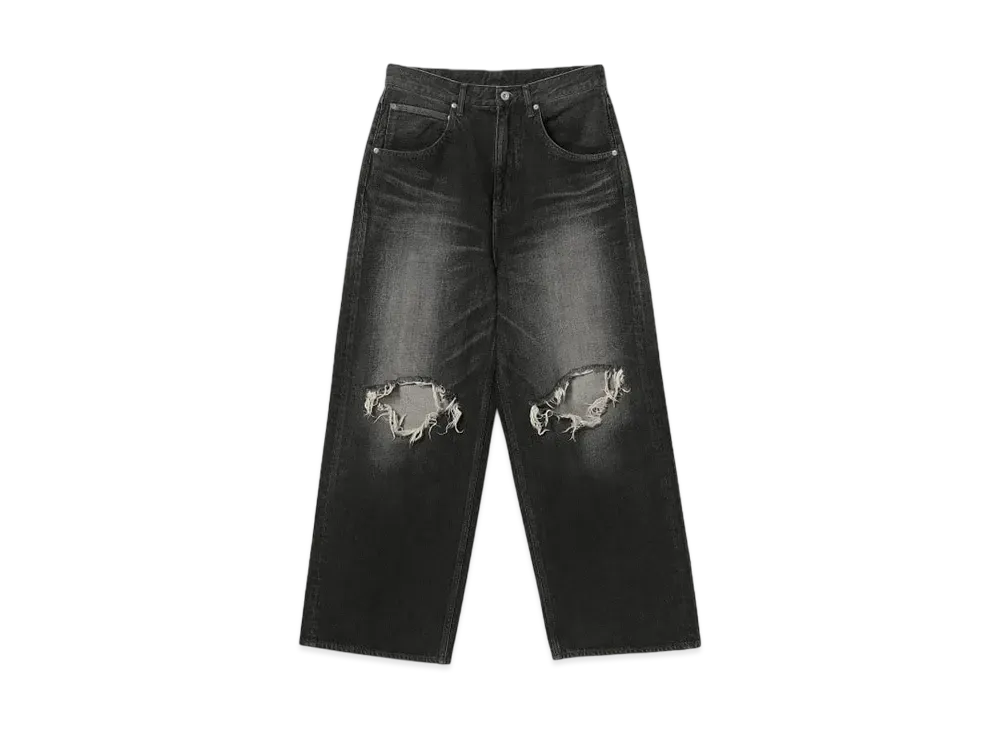 BEAMS FUTURE ARCHIVE Buggy Crush Denim Pants "FeadBlack"