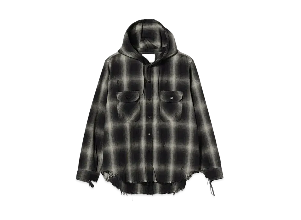 BEAMS FUTURE ARCHIVE Damage Nel Hoody "Black"