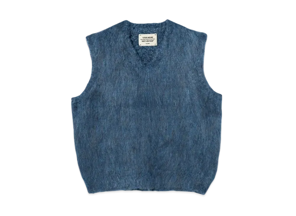 BEAMS FUTURE ARCHIVE Shaggy Knit Vest "Blue"