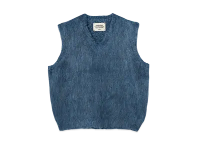 BEAMS FUTURE ARCHIVE Shaggy Knit Vest "Blue"