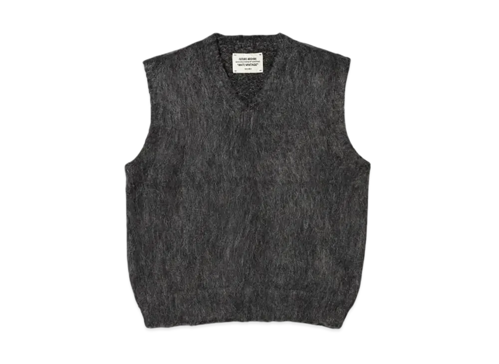 BEAMS FUTURE ARCHIVE Shaggy Knit Vest "Black"