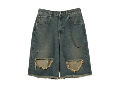 BEAMS FUTURE ARCHIVE Crush Denim Shorts "DurtyUsed"