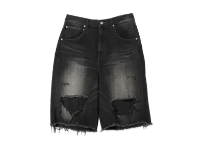 BEAMS FUTURE ARCHIVE Crush Denim Shorts "FeadBlack"