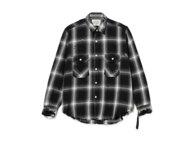 BEAMS FUTURE ARCHIVE Damage Check Nel Shirt "Black"