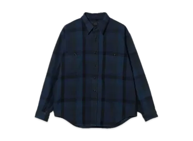 BEAMS Check Mini Regular Collar Shirt "Indigo"