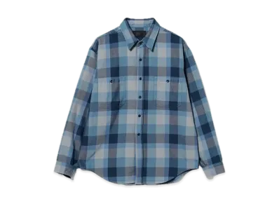 BEAMS Check Mini Regular Collar Shirt "LightIndigo"