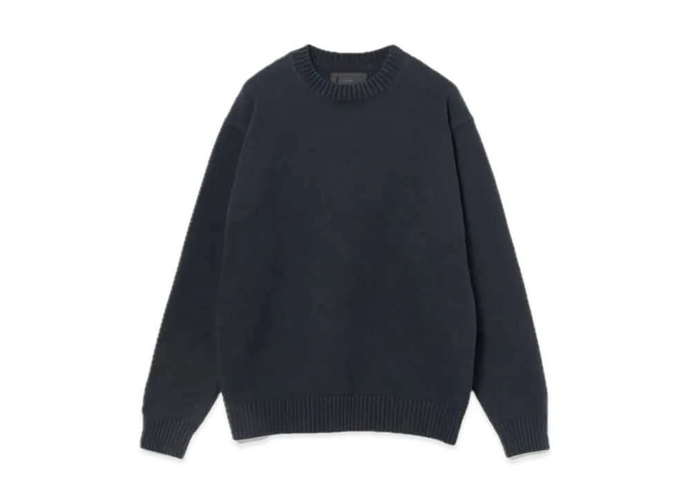 BEAMS 5Gauge Suvin Cotton Crewneck Knit "Navy"
