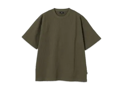 BEAMS Stretch Waffle Tee "Olive"