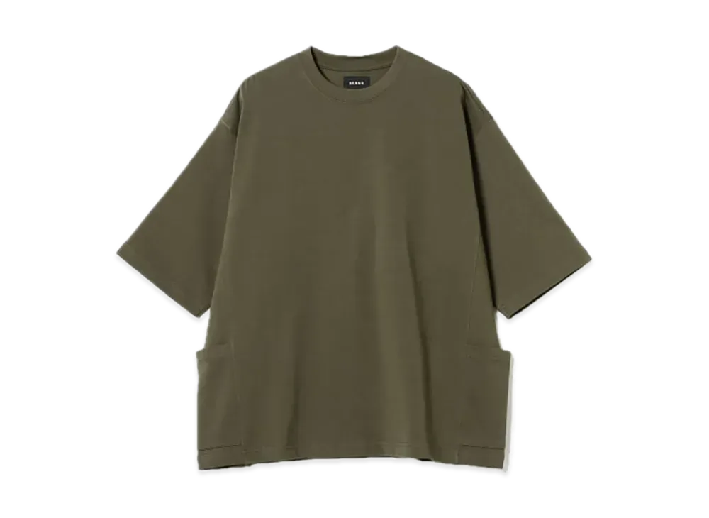 BEAMS Side Pocket Loose T-Shirt "Olive"