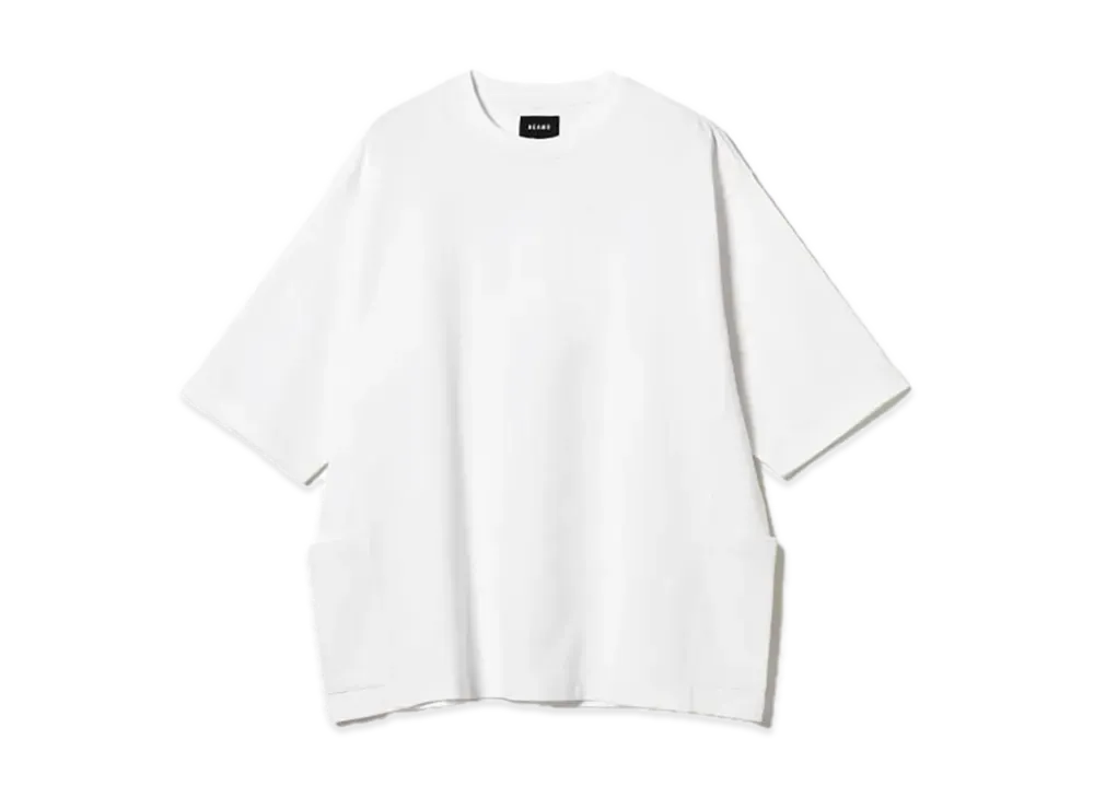 BEAMS Side Pocket Loose T-Shirt "White"