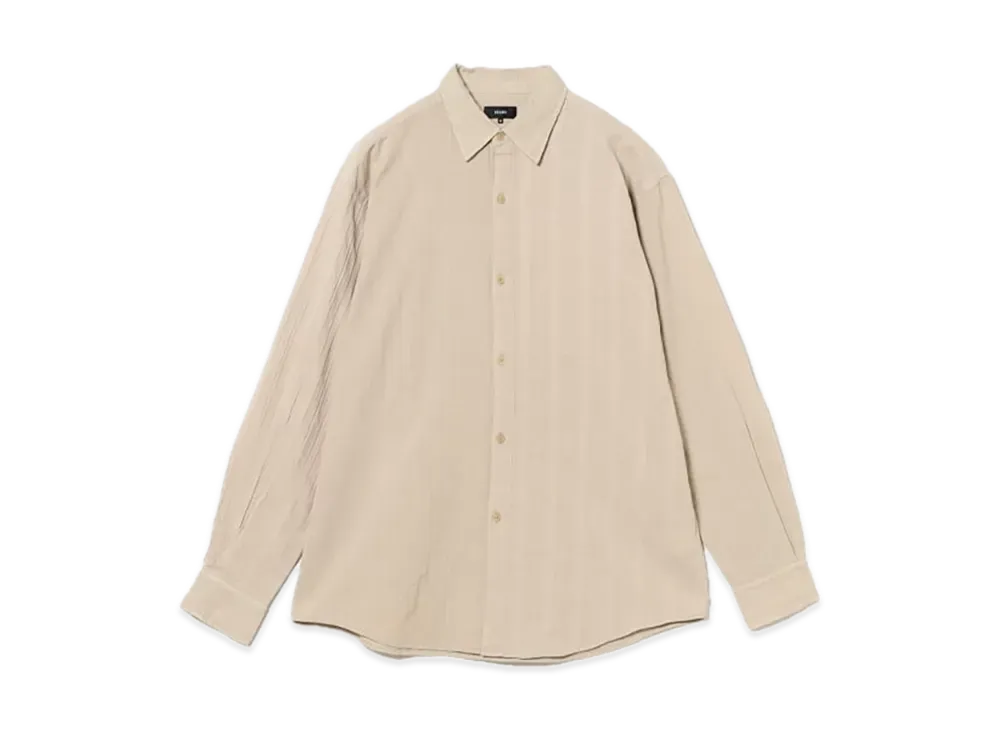 BEAMS Relaxed Fit Crazy Dobby Shirt "Beige"