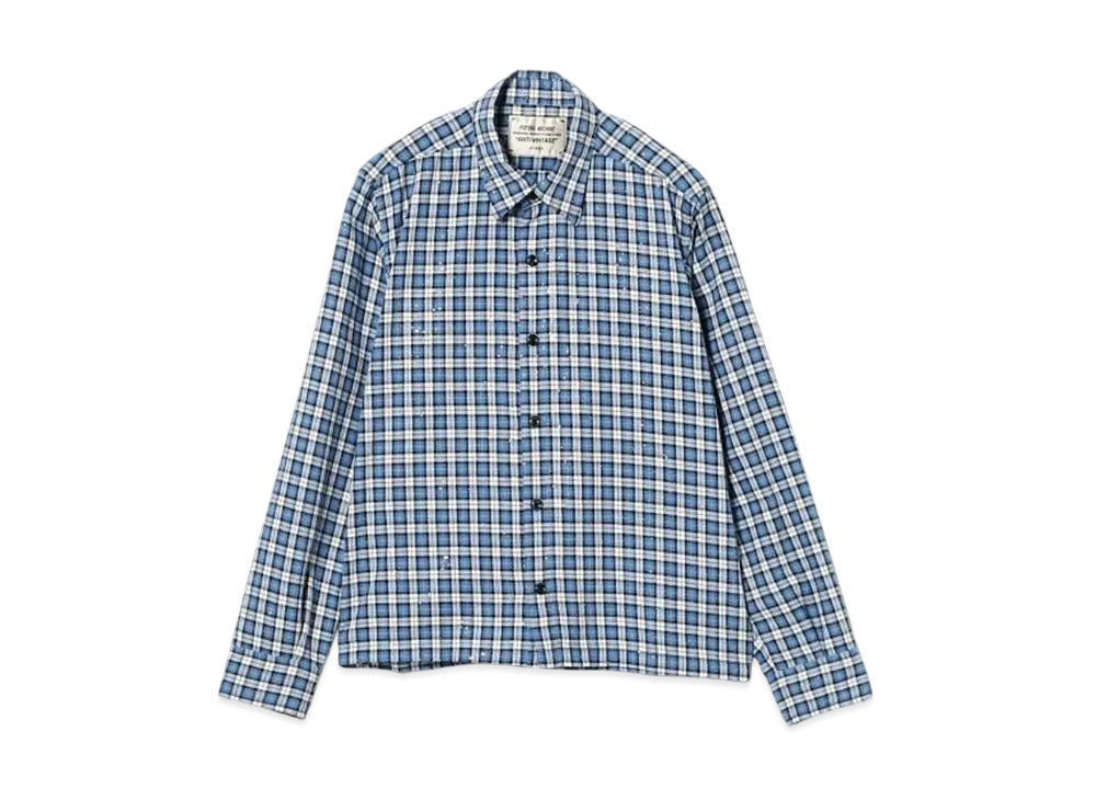 BEAMS FUTURE ARCHIVE Glitter Nelcheck Shirt "Blue"