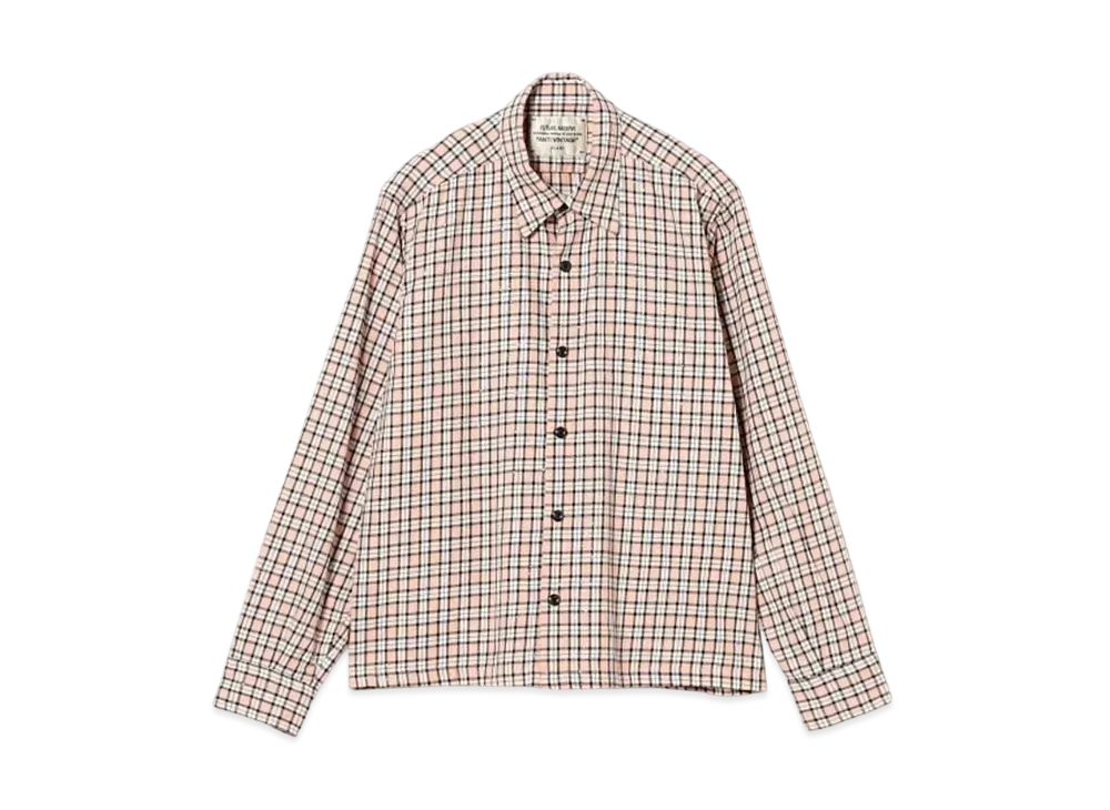 BEAMS FUTURE ARCHIVE Glitter Nelcheck Shirt "Orange"
