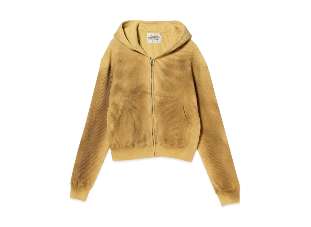 BEAMS FUTURE ARCHIVE Fade Thermal Hoodie "BrownMustard"
