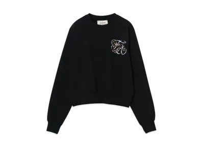 BEAMS FUTURE ARCHIVE Rhinestone Logo Sweat "Black"
